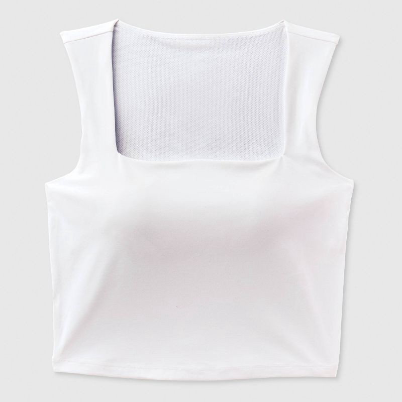 slide 1 of 2, Women's Everyday Soft Feminine Square Neck Tank Top - All In Motion™ White L, 1 ct