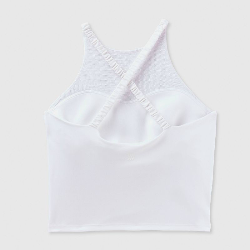 slide 2 of 2, Women's High Neck Crossback Tank Top - All In Motion™ White S, 1 ct