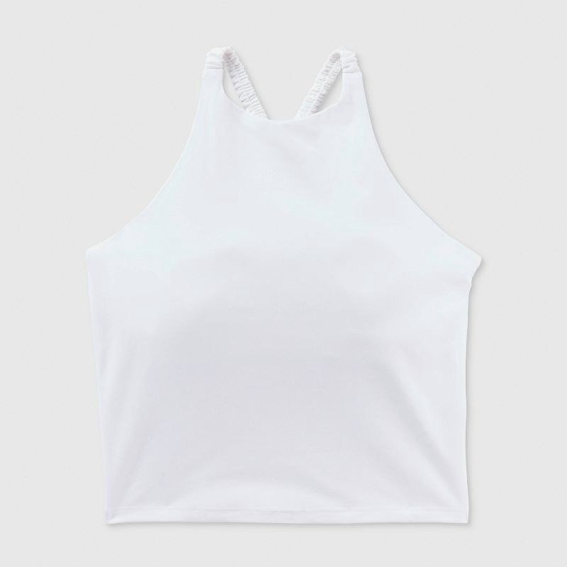 slide 1 of 2, Women's High Neck Crossback Tank Top - All In Motion™ White S, 1 ct
