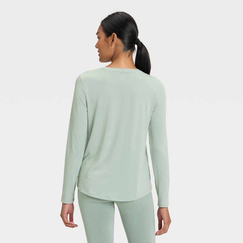slide 4 of 5, Women's Beyond Ease Legging Friendly Long Sleeve Top - All In Motion™ Sage Green S, 1 ct