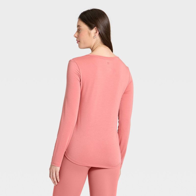 slide 2 of 5, Women's Beyond Ease Legging Friendly Long Sleeve Top - All In Motion™ Rose Pink XS, 1 ct