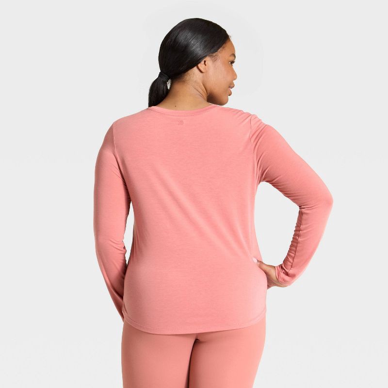 slide 5 of 5, Women's Beyond Ease Legging Friendly Long Sleeve Top - All In Motion™ Rose Pink XS, 1 ct