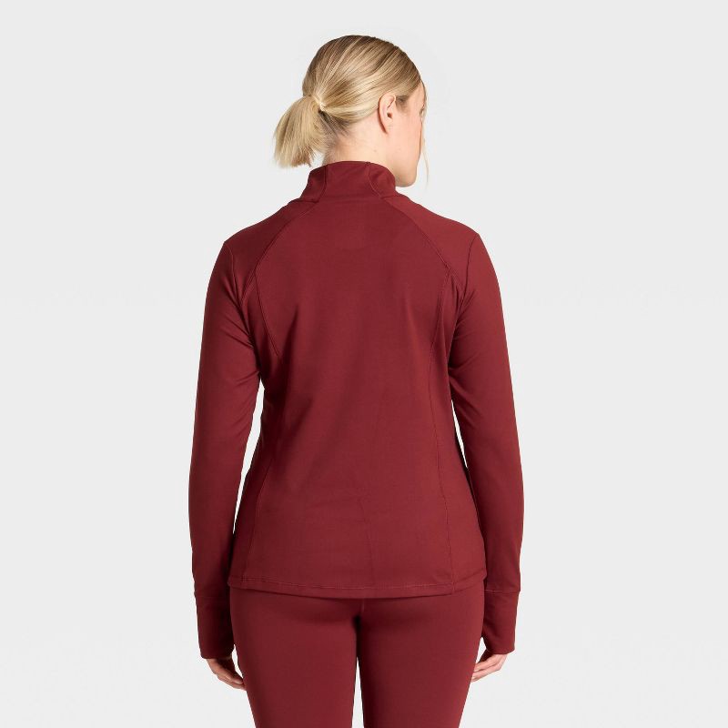 slide 5 of 5, Women's Full Zip Jacket - All In Motion™ Maroon L, 1 ct