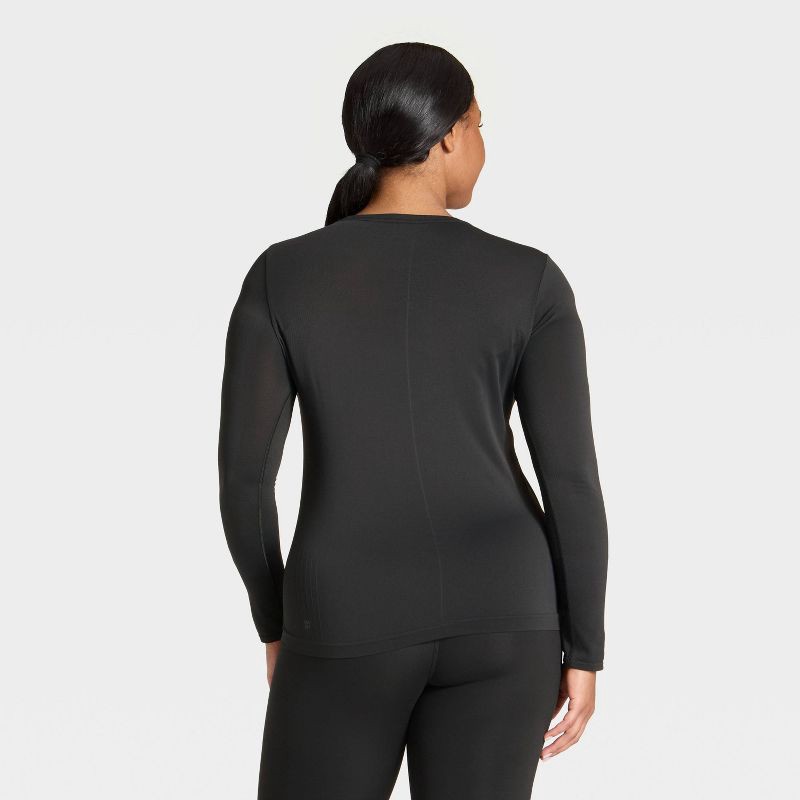 slide 5 of 5, Women's Seamless Long Sleeve Top - All In Motion™ Black XS, 1 ct