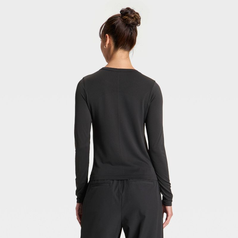 slide 2 of 5, Women's Seamless Long Sleeve Top - All In Motion™ Black XL, 1 ct