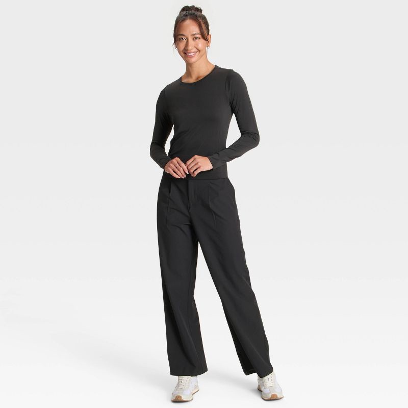 slide 3 of 5, Women's Seamless Long Sleeve Top - All In Motion™ Black XL, 1 ct