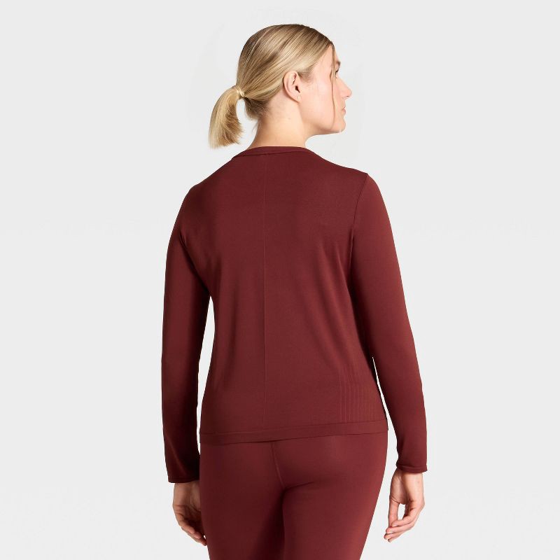 slide 5 of 5, Women's Seamless Long Sleeve Top - All In Motion™ Maroon XS, 1 ct