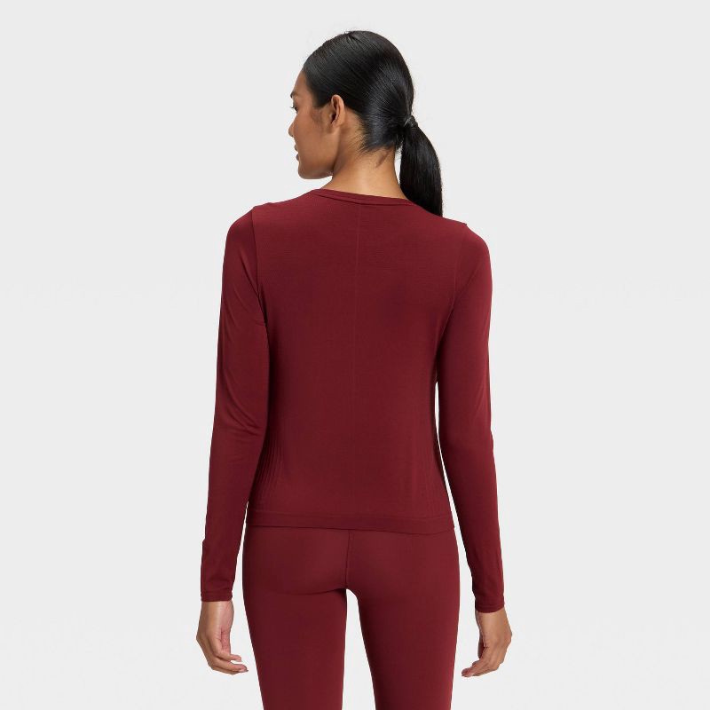 slide 4 of 5, Women's Seamless Long Sleeve Top - All In Motion™ Maroon XXL, 1 ct