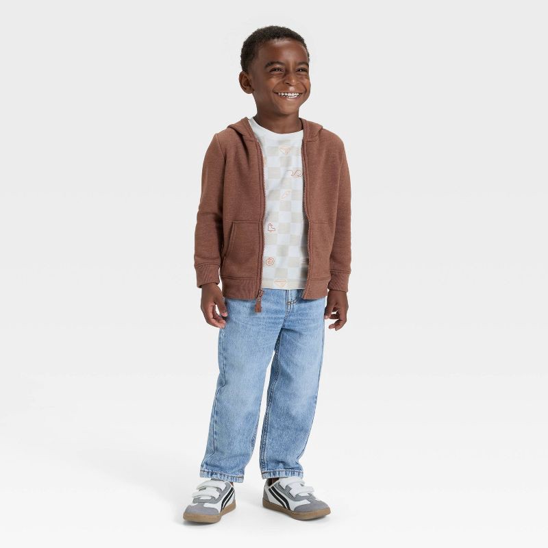 slide 3 of 3, Toddler Boys' Relaxed Fit Snap Denim Pants - Cat & Jack™ Light Wash 18M, 1 ct