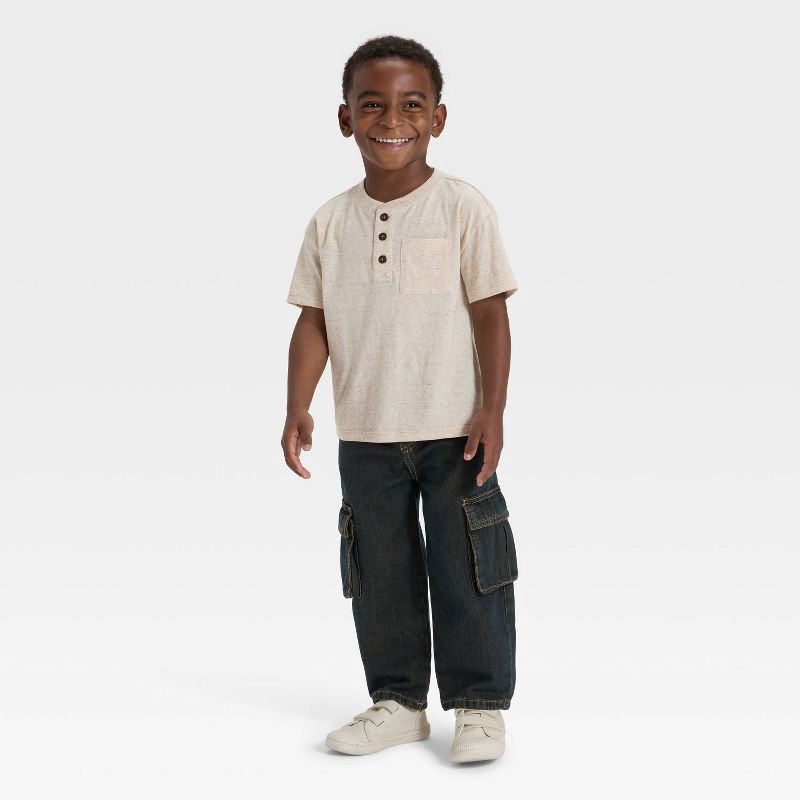slide 3 of 3, Toddler Boys' Cargo Denim Pants - Cat & Jack™ Black Wash 12M, 1 ct