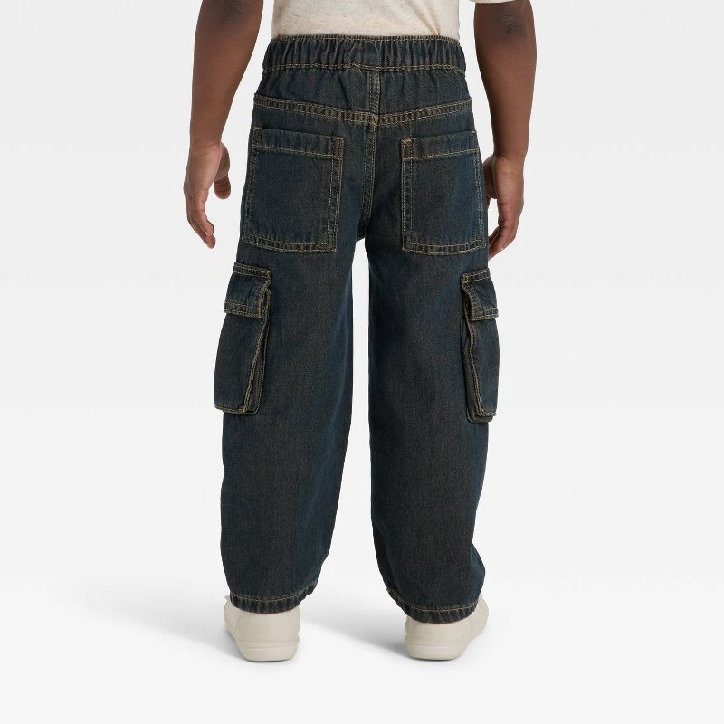 slide 2 of 3, Toddler Boys' Cargo Denim Pants - Cat & Jack™ Black Wash 3T, 1 ct