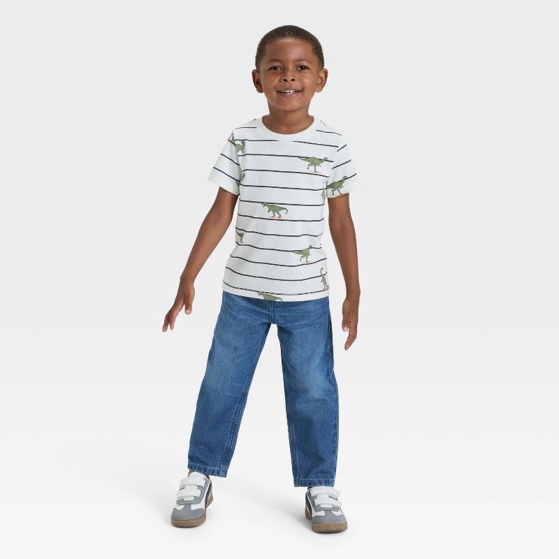 slide 3 of 3, Toddler Boys' Relaxed Fit Snap Denim Pants - Cat & Jack™ Medium Wash 2T, 1 ct