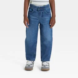 Toddler Boys' Relaxed Fit Snap Denim Pants - Cat & Jack™ Medium Wash 5T