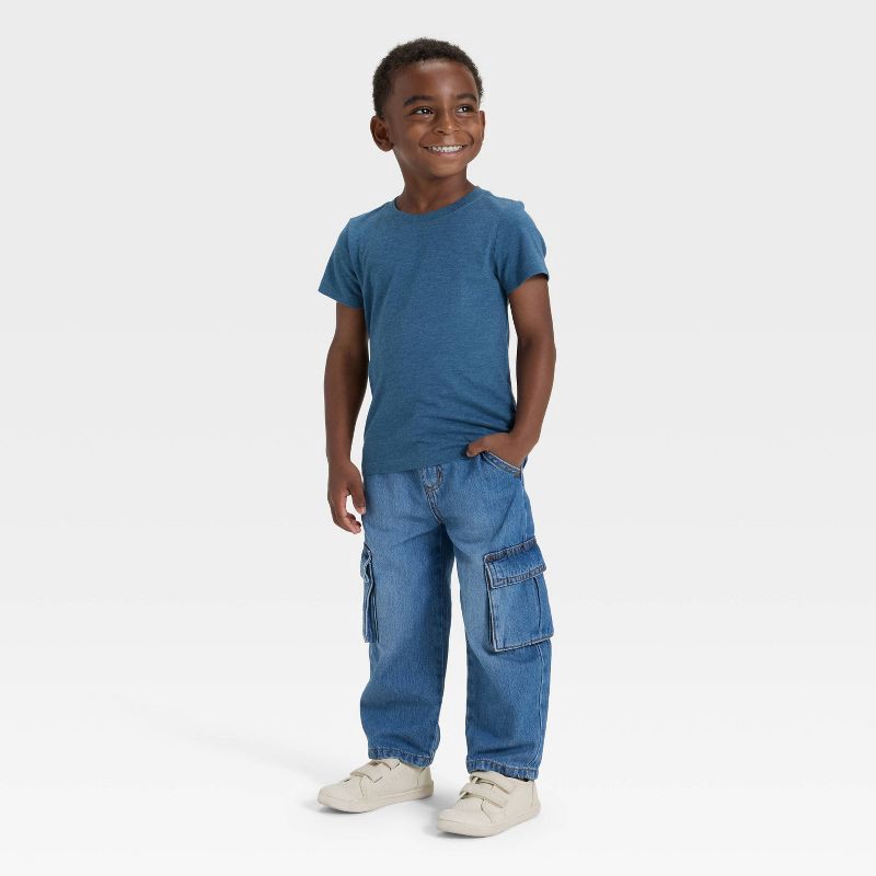 slide 3 of 3, Toddler Boys' Cargo Denim Pants - Cat & Jack™ Medium Wash 3T, 1 ct