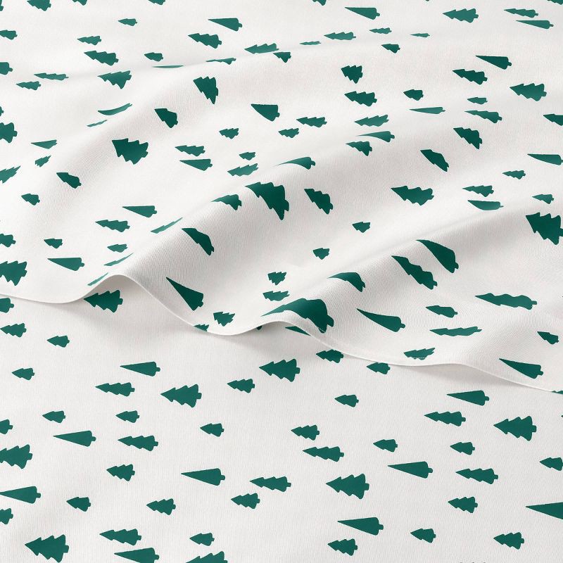 slide 2 of 2, King Christmas Holiday Cotton Sateen Sheet Set Tree Scene - Wondershop™, 1 ct