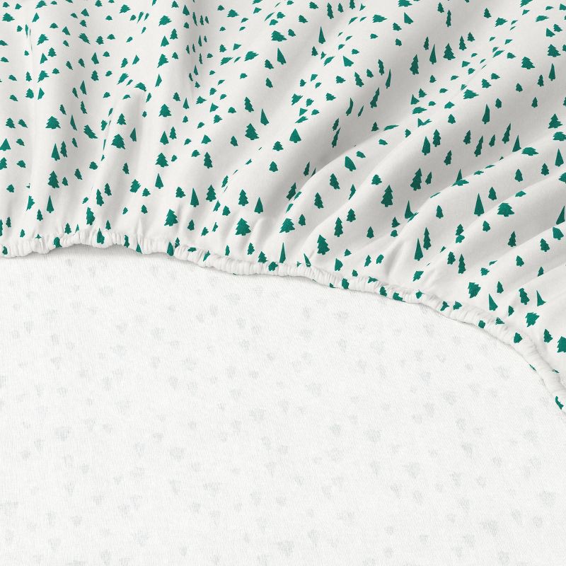 slide 4 of 4, Queen Christmas Holiday Flannel Sheet Set Tree Scene - Wondershop™, 1 ct
