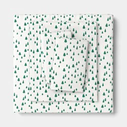 Queen Christmas Holiday Flannel Sheet Set Tree Scene - Wondershop™