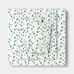 Queen Christmas Holiday Flannel Sheet Set Tree Scene - Wondershop™