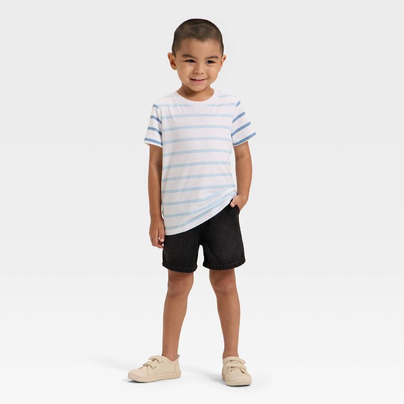 slide 2 of 3, Toddler Boys' Pull-On Denim Shorts - Cat & Jack™ Black 4T, 1 ct