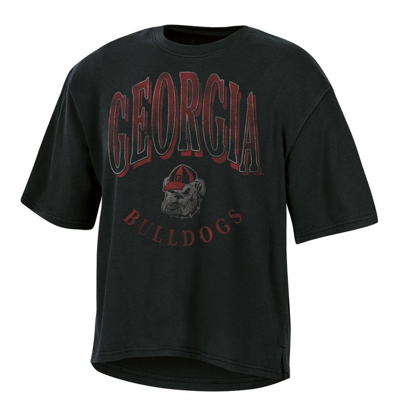 slide 1 of 3, NCAA Georgia Bulldogs Women's Fashion T-Shirt - M: Lightweight Cotton-Polyester Jersey, 1 ct