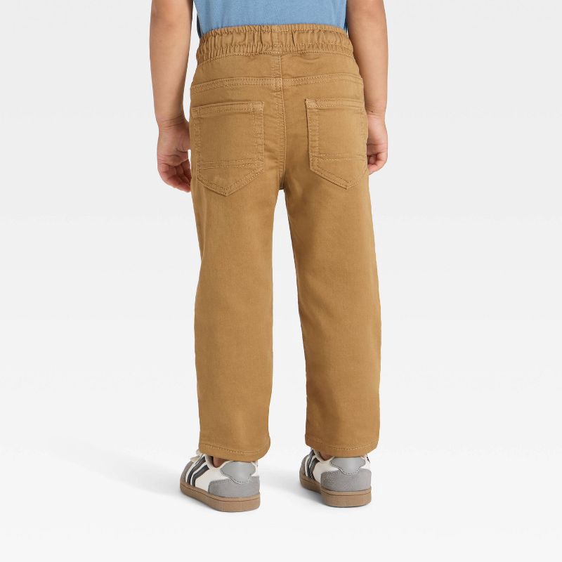slide 2 of 3, Toddler Boys' Straight Fit Denim Pants - Cat & Jack™ Khaki 3T, 1 ct