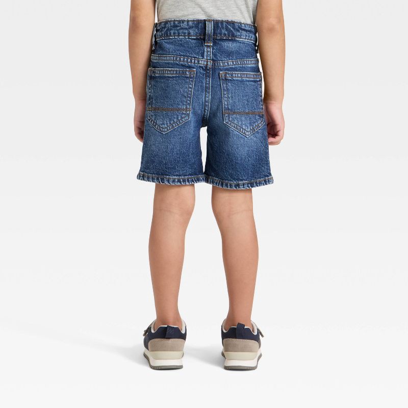 slide 3 of 3, Toddler Boys' Button Front Denim Shorts - Cat & Jack™ Dark Wash 4T, 1 ct