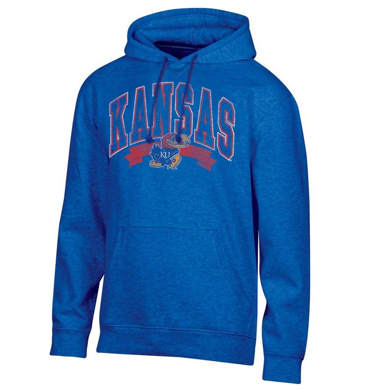 slide 1 of 3, NCAA Kansas Jayhawks Men's Hooded Sweatshirt - S, 1 ct