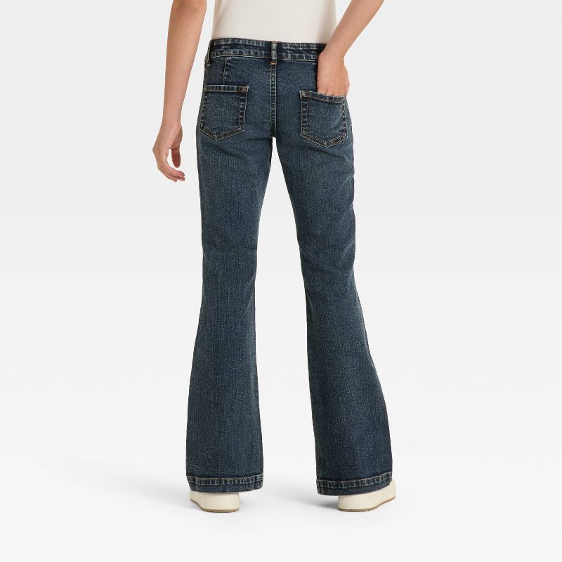 slide 2 of 3, Girls' Low-Rise Flare Jeans - art class™ Dark Wash 12, 1 ct