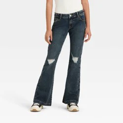 Girls' Low-Rise Flare Jeans - art class™ Dark Wash 14