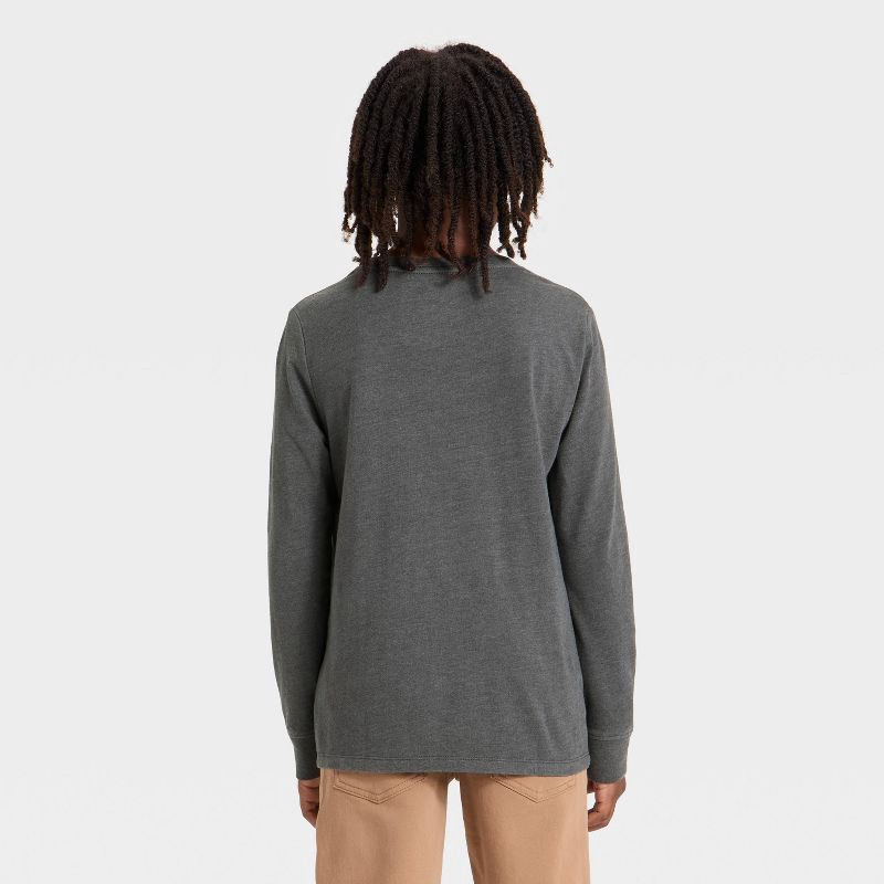 slide 2 of 3, Boys' Long Sleeve Washed Pocket T-Shirt - Cat & Jack™ Black XL, 1 ct