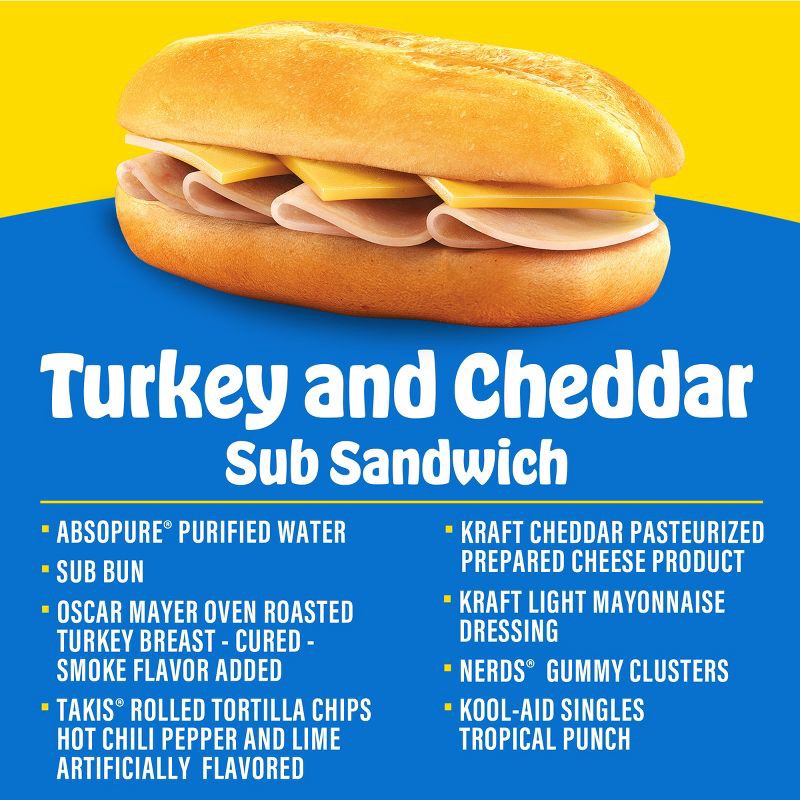 slide 4 of 9, Lunchables Turkey and Cheddar Uploaded Sub Sandwich - 16.1oz, 16.1 oz