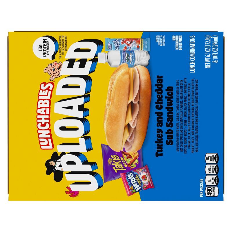 slide 9 of 9, Lunchables Turkey and Cheddar Uploaded Sub Sandwich - 16.1oz, 16.1 oz