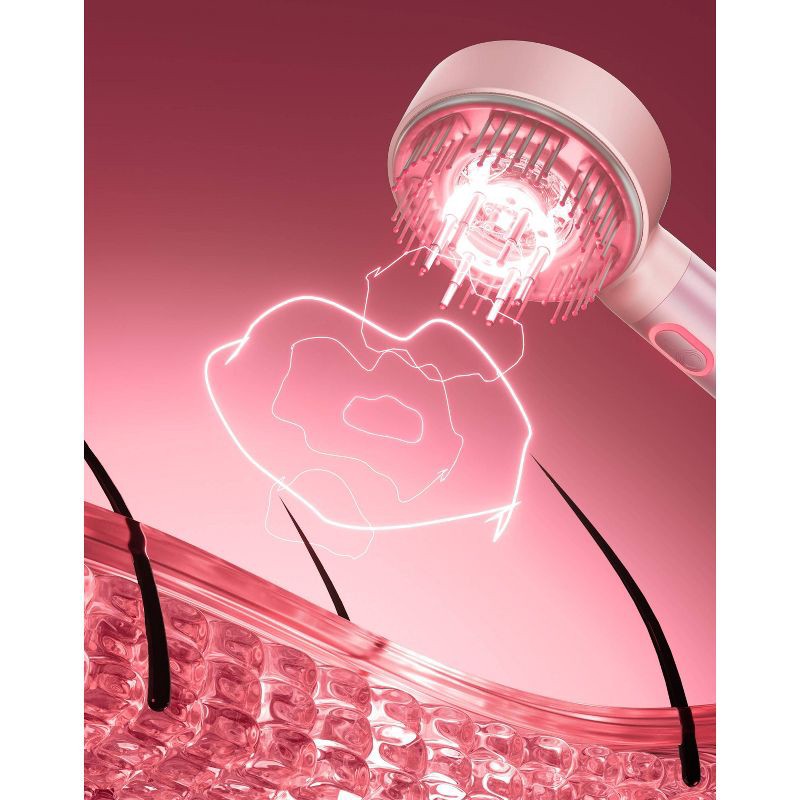 slide 7 of 12, TYMO Trithera Scalp Therapy Red Light Massage Brush Hair Appliance Accessories - Champagne Pink, 1 ct