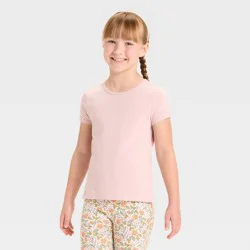 Girls' Short Sleeve Fitted T-Shirt - Cat & Jack™ Light Pink S