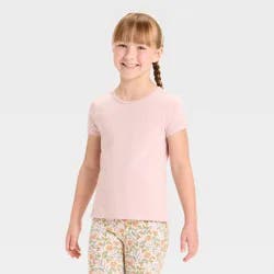 Girls' Short Sleeve Fitted T-Shirt - Cat & Jack™ Light Pink M