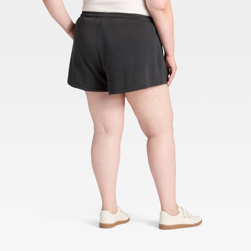 slide 2 of 3, Women's Mid-Rise Fleece Jogger Shorts - Universal Thread™ Black XXL, 1 ct