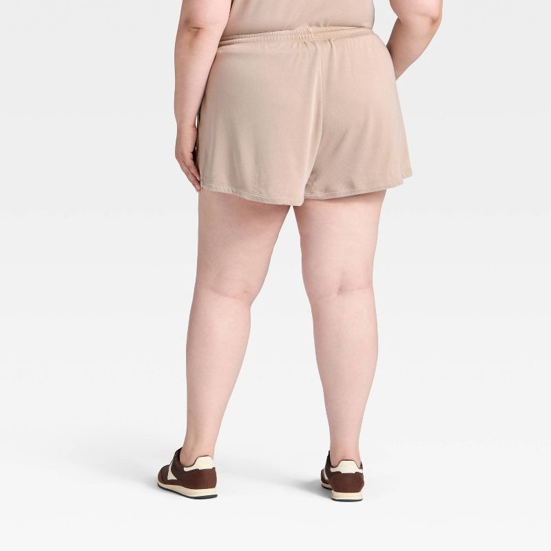 slide 2 of 3, Women's Mid-Rise Fleece Jogger Shorts - Universal Thread™ Tan XXL, 1 ct