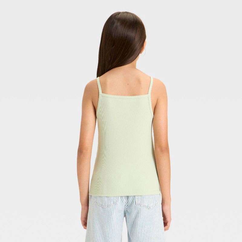 slide 2 of 3, Girls' Fitted Ribbed Tank Top - Cat & Jack™ Light Sage Green L, 1 ct