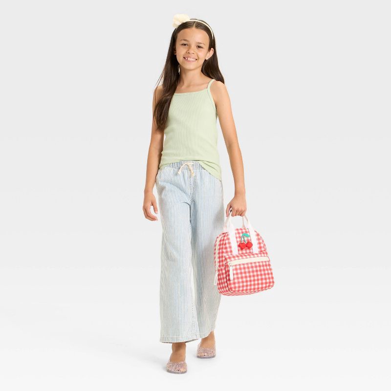 slide 3 of 3, Girls' Fitted Ribbed Tank Top - Cat & Jack™ Light Sage Green L, 1 ct