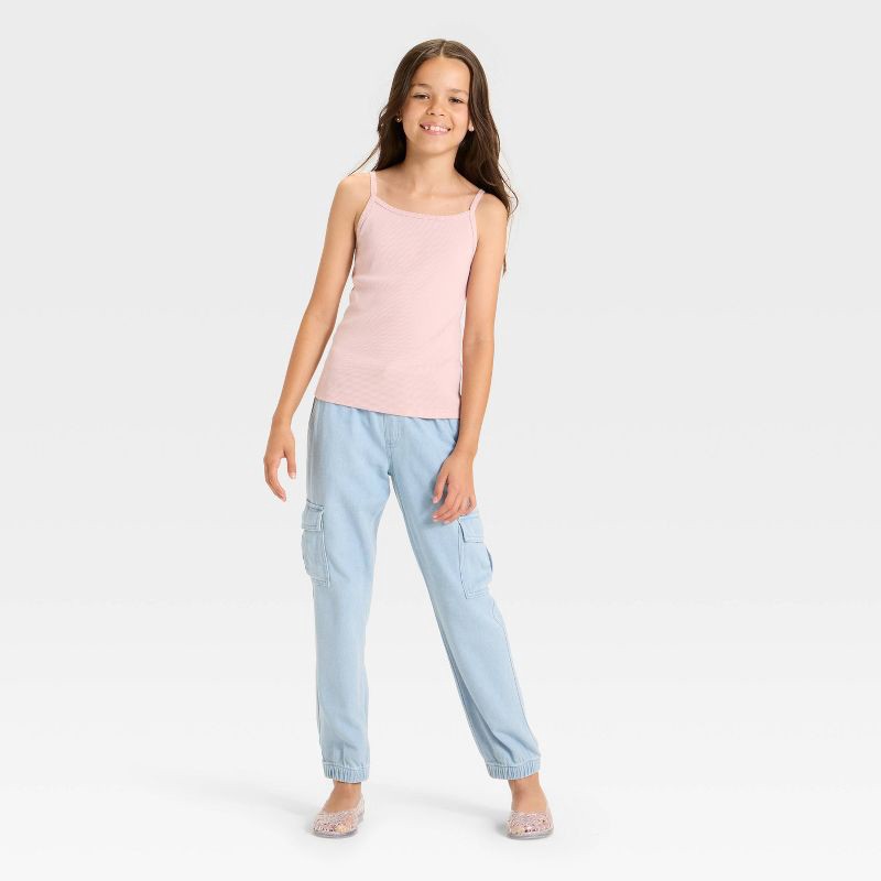 slide 3 of 3, Girls' Fitted Ribbed Tank Top - Cat & Jack™ Light Mauve S, 1 ct