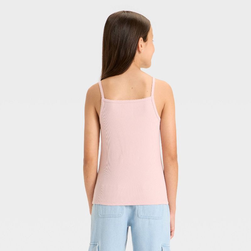 slide 2 of 3, Girls' Fitted Ribbed Tank Top - Cat & Jack™ Light Mauve M, 1 ct