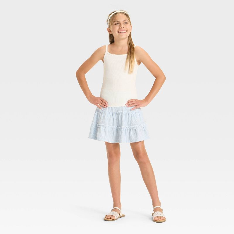 slide 3 of 3, Girls' Fitted Ribbed Tank Top - Cat & Jack™ Cream L, 1 ct