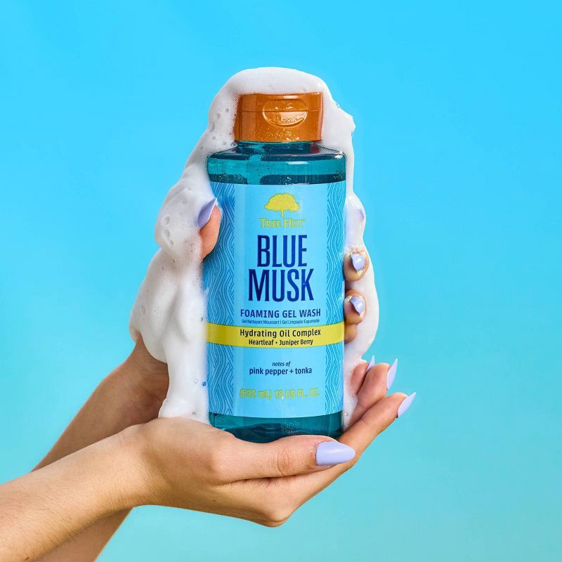 slide 9 of 9, Tree Hut Foaming Gel Body Wash - Blue Musk - 18 fl oz, 18 fl oz