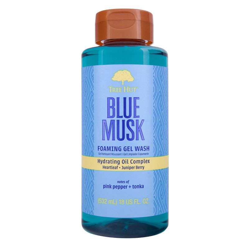 slide 1 of 9, Tree Hut Foaming Gel Body Wash - Blue Musk - 18 fl oz, 18 fl oz