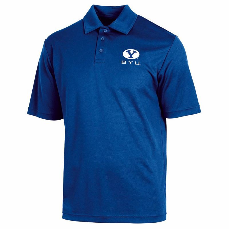 slide 1 of 3, NCAA BYU Cougars Men's Polo T-Shirt - M, 1 ct