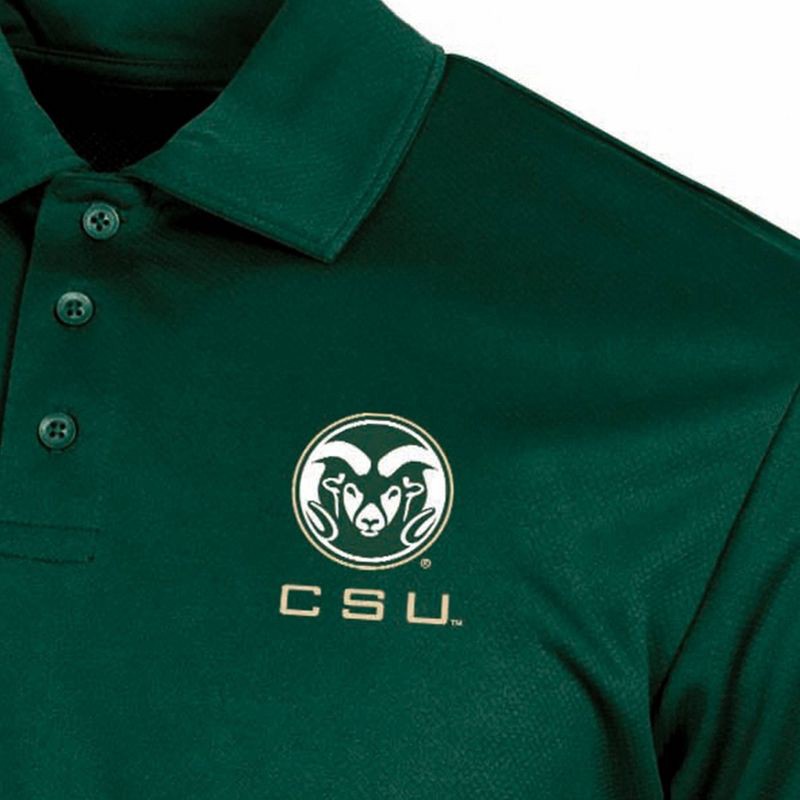 slide 3 of 3, NCAA Colorado State Rams Men's Polo T-Shirt - M: Lightweight Polyester, Standard Fit, 1 ct
