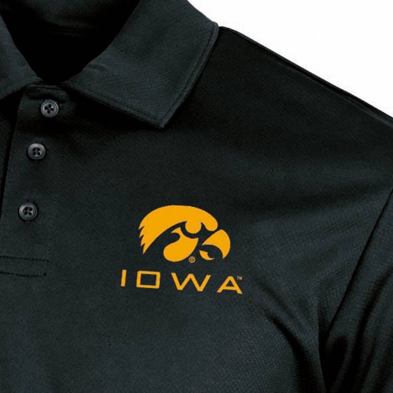 slide 3 of 3, NCAA Iowa Hawkeyes Men's Polo T-Shirt - M: Lightweight Polyester, Solid Pattern, 1 ct