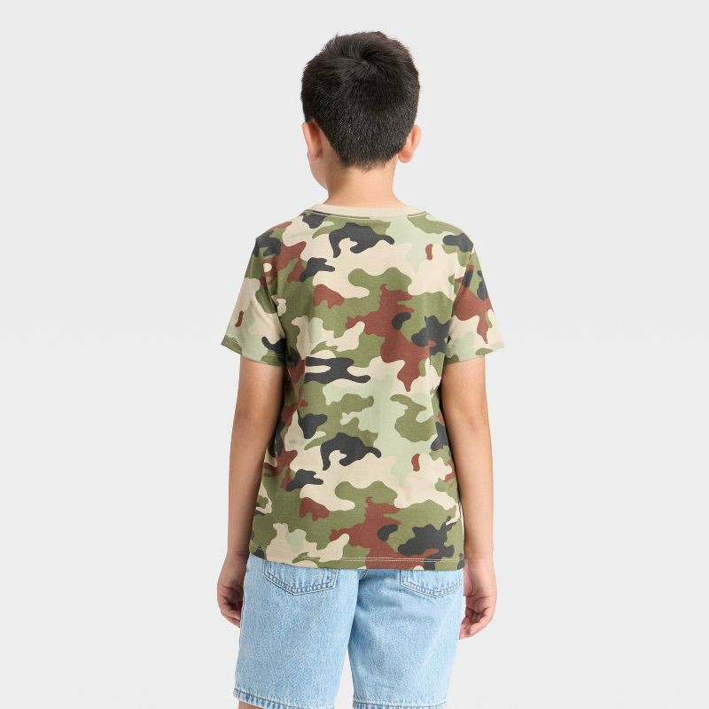 slide 3 of 3, Boys' Short Sleeve Camouflage Printed T-Shirt - Cat & Jack™ Khaki/Green L, 1 ct