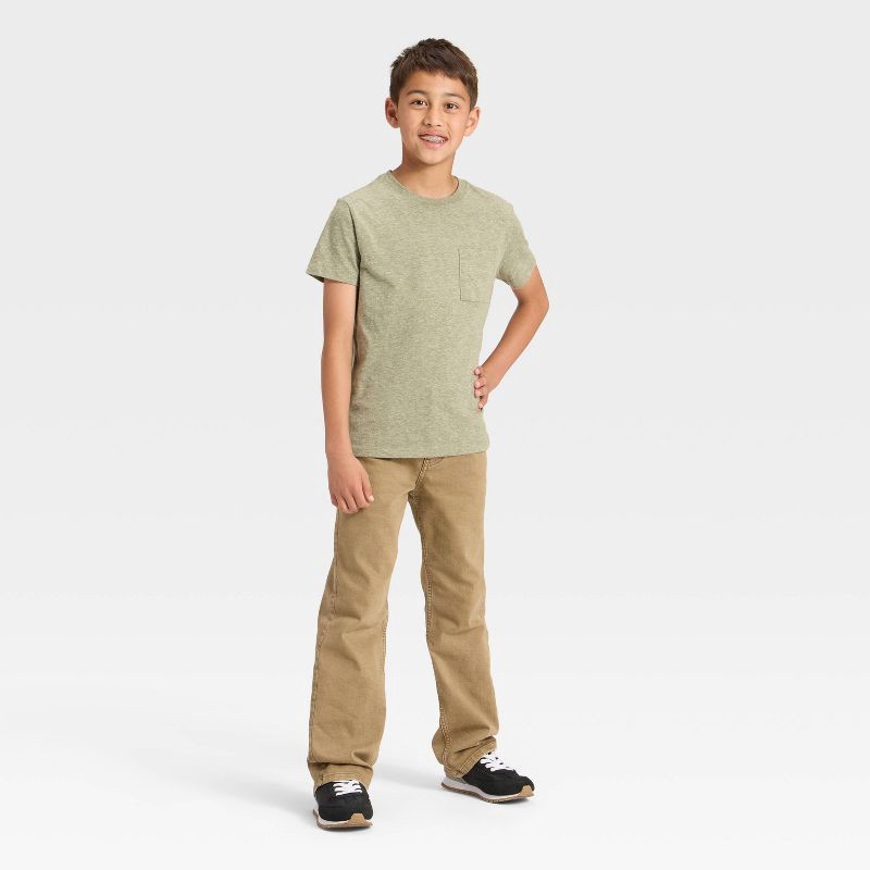 slide 3 of 3, Boys' Short Sleeve Pocket T-Shirt - Cat & Jack™ Green S, 1 ct