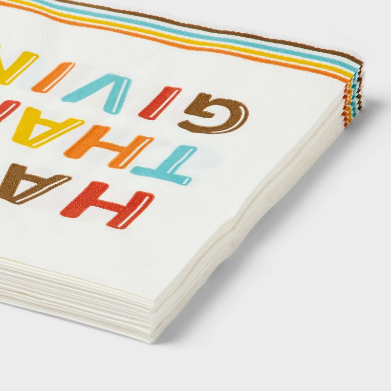 slide 3 of 3, 20ct Happy Thanksgiving Lunch Napkins - Spritz™, 20 ct